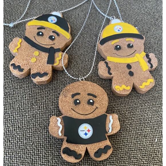 Pittsburgh Steelers gingerbread Man Ornament cookie christmas NFL football Lot - Picture 1 of 6